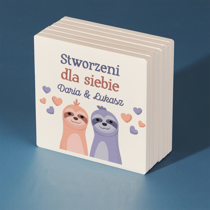 Stworzeni dla siebie - Podkładki ceramiczne pod kubek