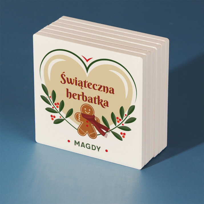 Świąteczna herbatka - Podkładki ceramiczne pod kubek Świąteczna herbatka - Podkładki ceramiczne pod kubek