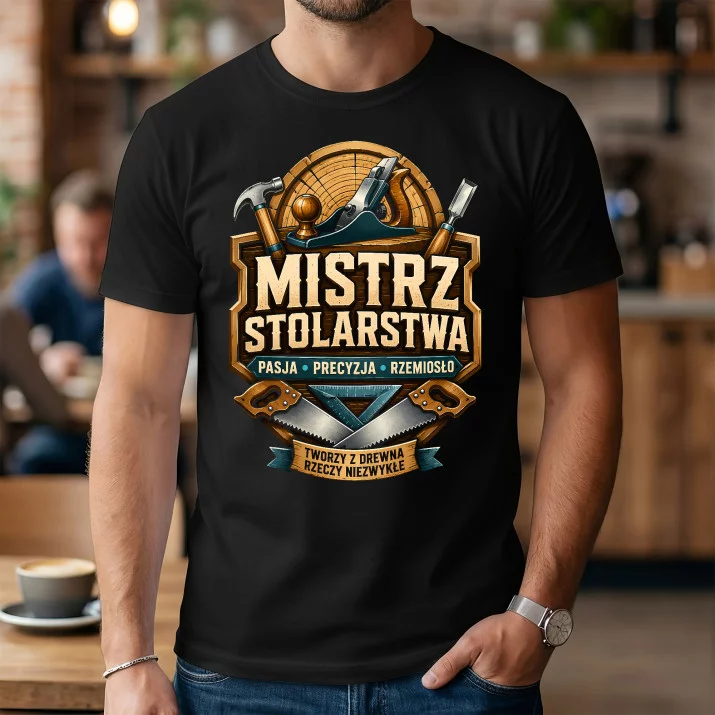 Koszulka Męska Dla Stolarza Prezent Dla Mężczyzny: Mistrz Stolarstwa
