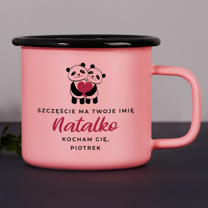 Szczęście ma Twoje imię - Kubek emaliowany