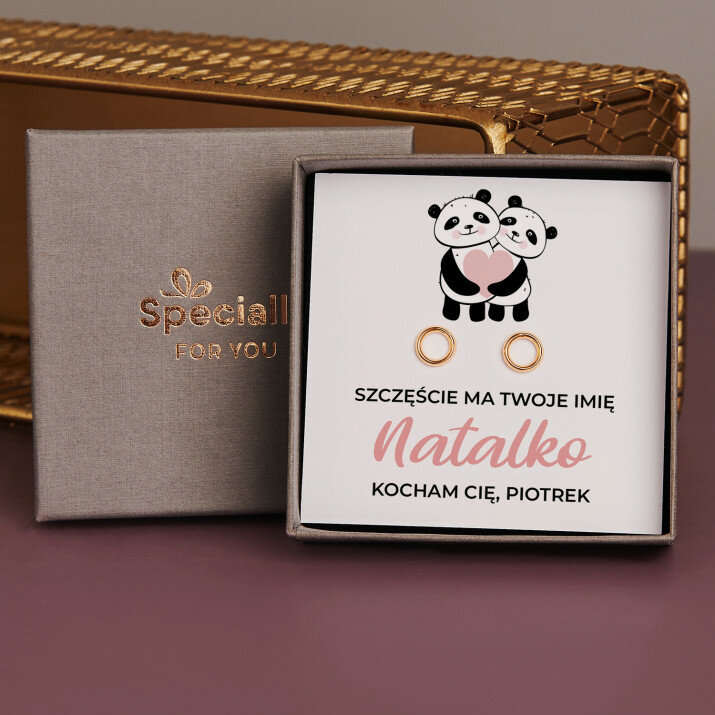 Szczęście ma twoje imię - Pozłacane kolczyki kółka