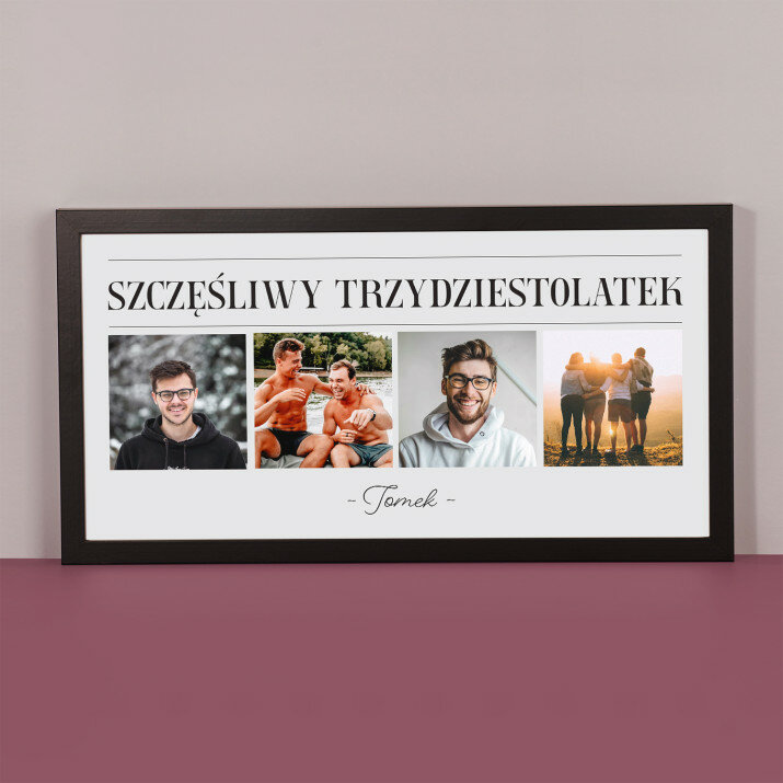 Szczęśliwy trzydziestolatek - wydruk obramowany Szczęśliwy trzydziestolatek - wydruk obramowany