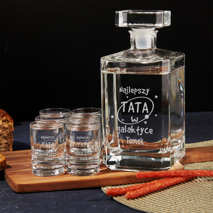 Tata w galaktyce - Zestaw karafka i kieliszki do wódki