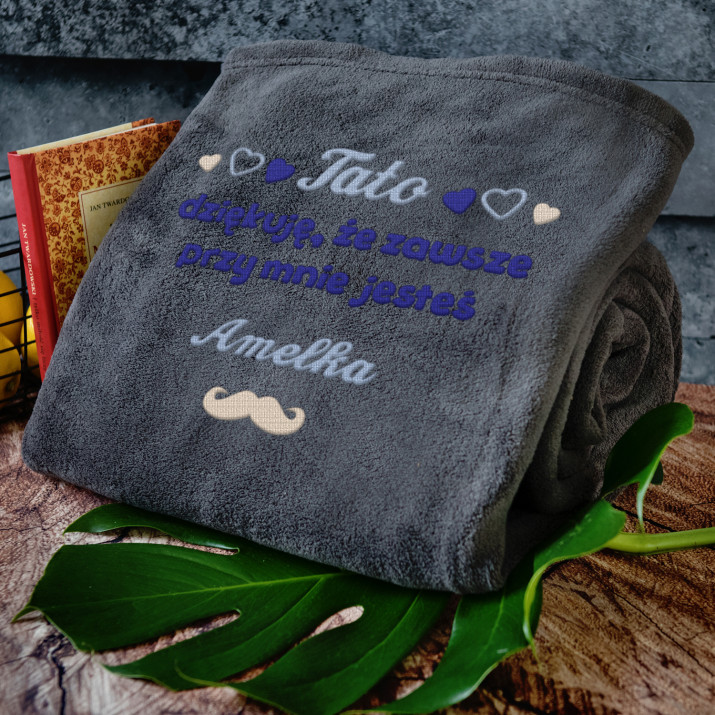 Tato, dziękuję - koc z haftem