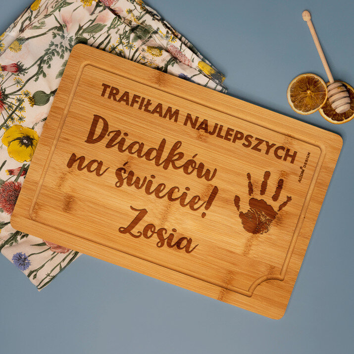 Trafiłam najlepszych dziadków - deska do krojenia z grawerem