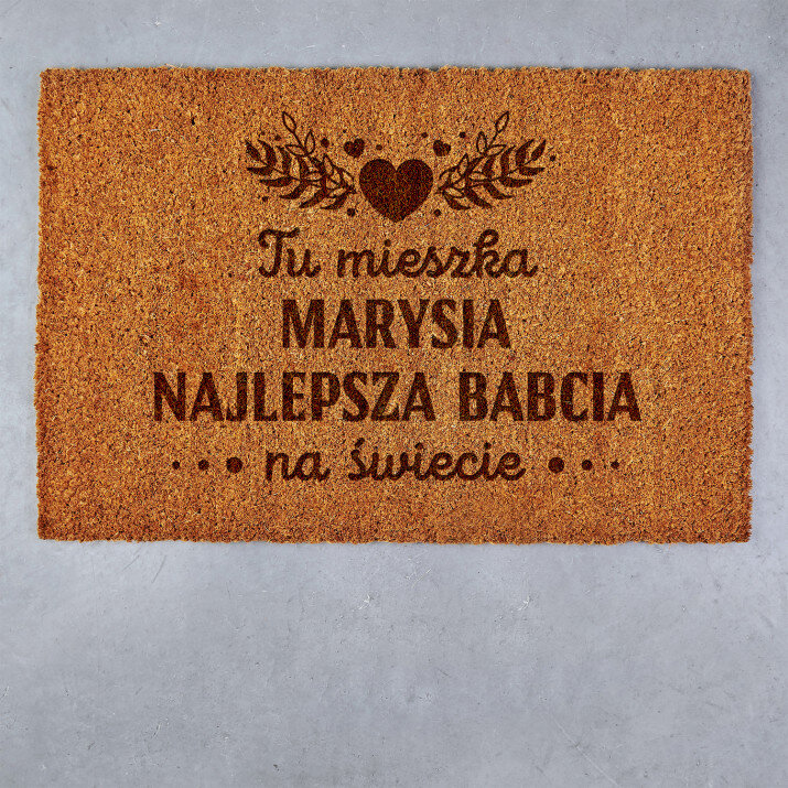 Tu mieszka najlepsza babcia - Wycieraczka Kokosowa