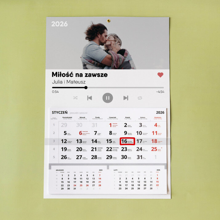 Twoja piosenka - Kalendarz jednodzielny