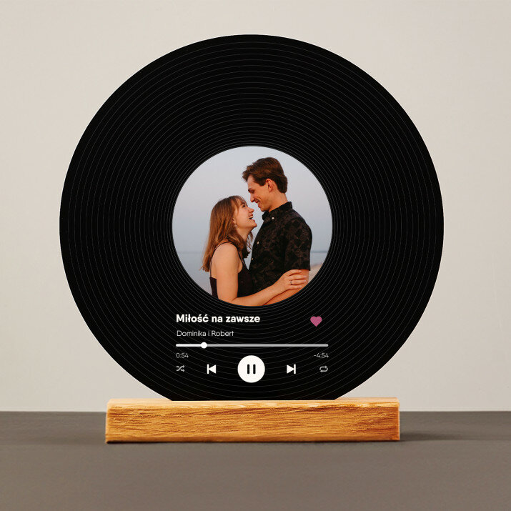 Twoja piosenka spotify - Wydruk na szkle akrylowym płyta winylowa