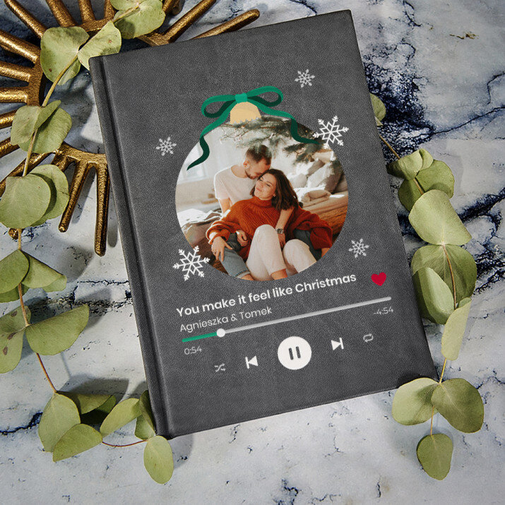 Twoja piosenka świąteczna spotify - notatnik A5 z nadrukiem