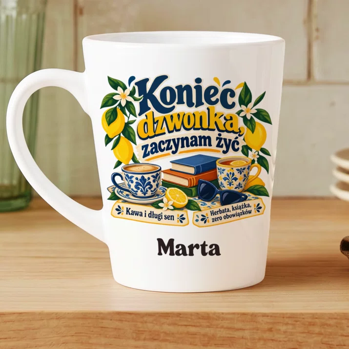 Kubek Personalizowany Na Zakończenie Roku Szkolnego Prezent Dla Kobiety: Koniec Dzwonka, Zaczynam