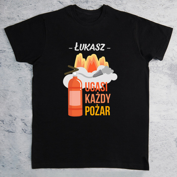 Ugasi każdy pożar - Czarna koszulka męska