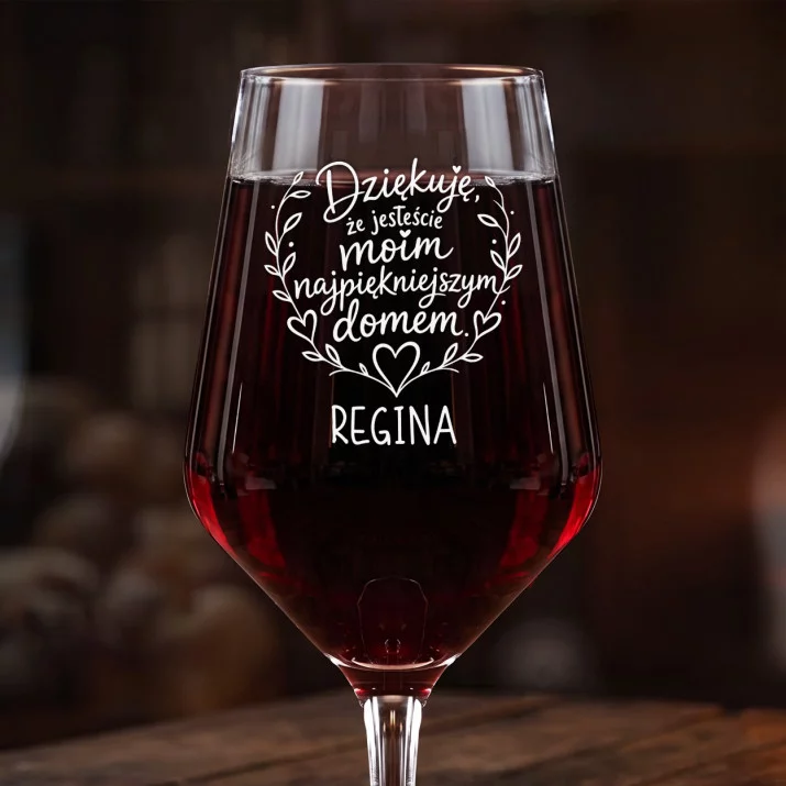 Mega Kieliszek Do Wina z Grawerem Na 30 Rocznicę Ślubu Rodziców Prezent Dla Kobiety: Dziękuję Najpiękniejszy