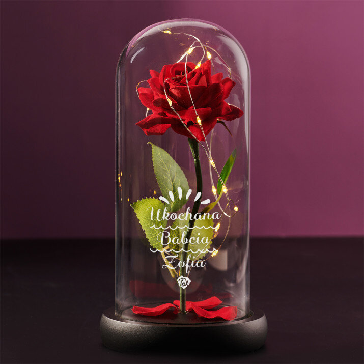 Ukochana babcia - Wieczna róża w szkle