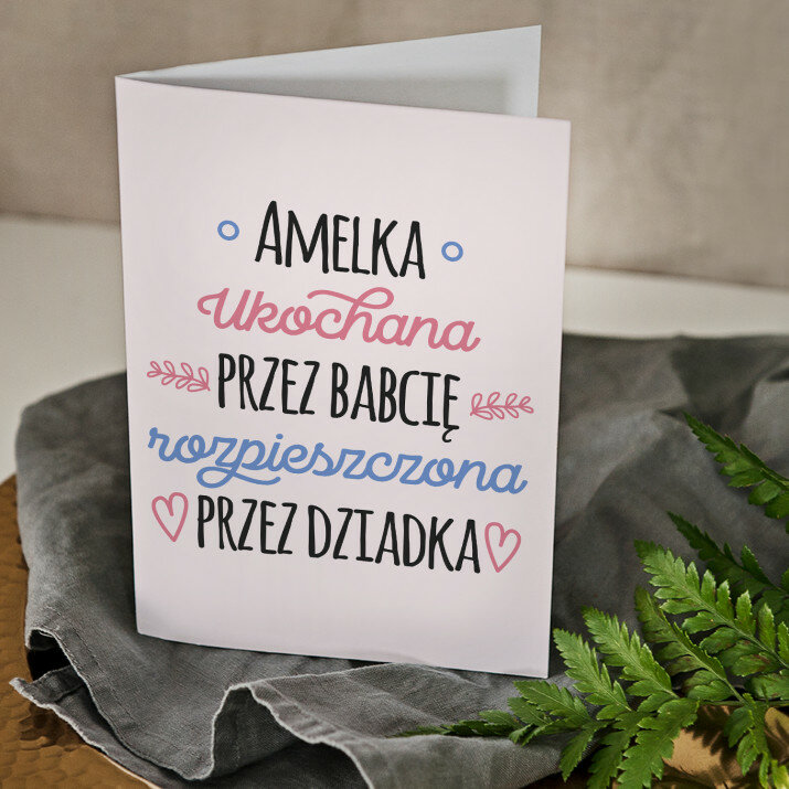Ukochana przez babcię - kartka  z życzeniami