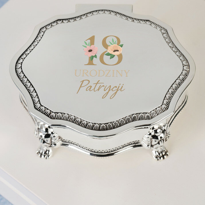 Urodziny Kwiaty - Szkatułka srebrna Urodziny Kwiaty - Szkatułka srebrna