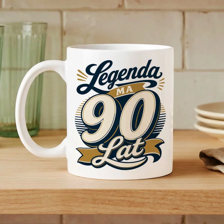 Kubek Z Nadrukiem Na 90 Urodziny Prezent Dla Mężczyzny: Legenda Ma 90 Lat