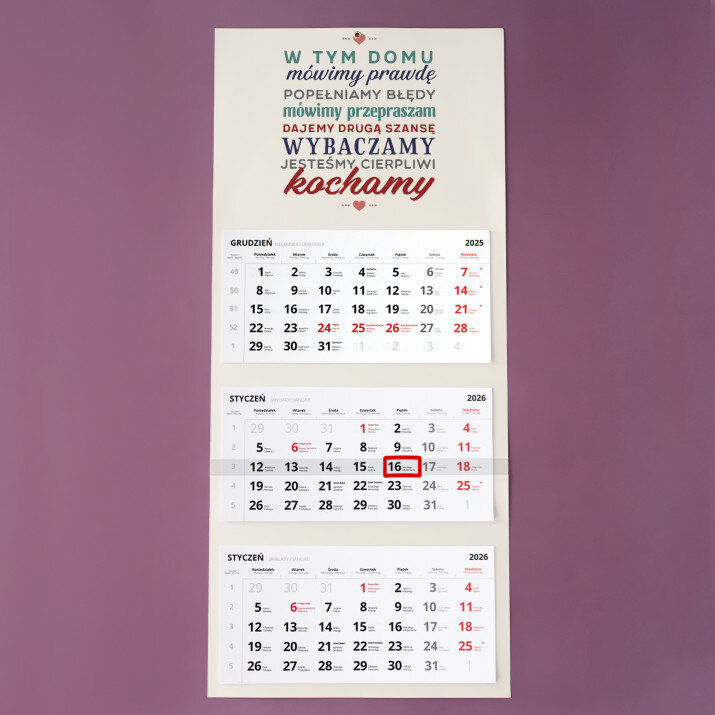 W tym domu - Kalendarz trójdzielny