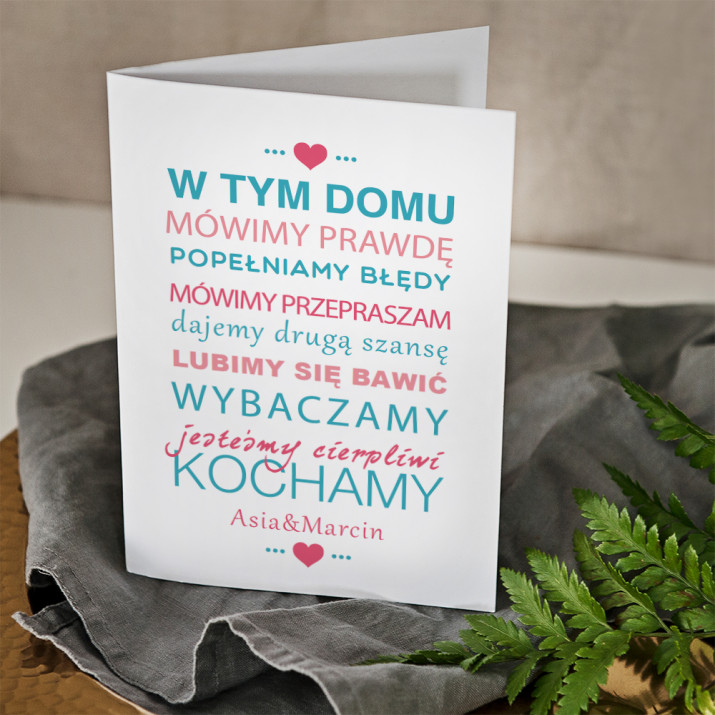 W tym domu kochamy - kartka z życzeniami