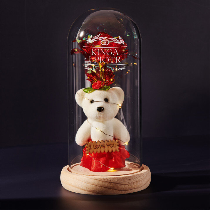 Wasz dzień - Wieczna róża z misiem Wasz dzień - Wieczna róża z misiem