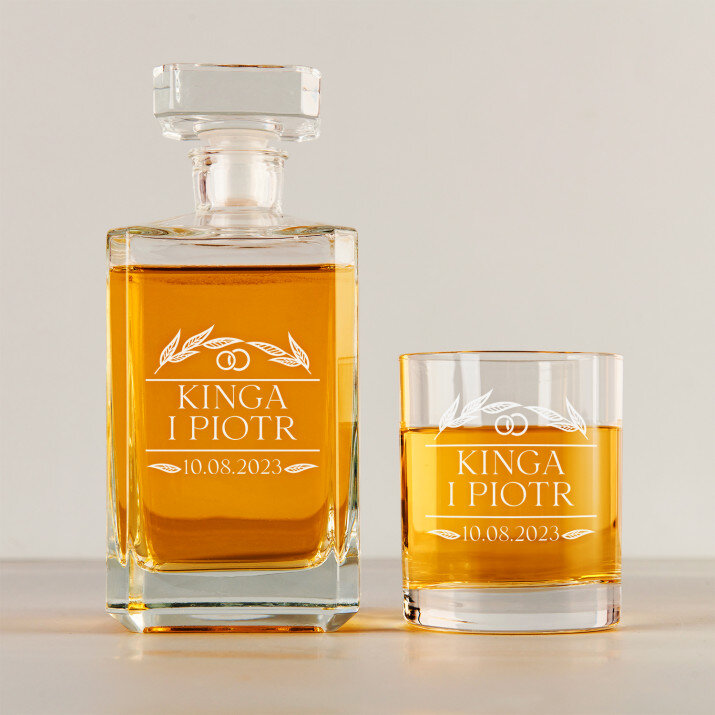 Wasz dzień - Zestaw Grawerowana Karafka 0,7 i Szklanki Do Whisky
