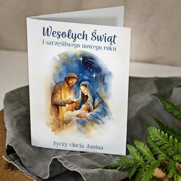 Wesołych Świąt szopka - kartka z życzeniami