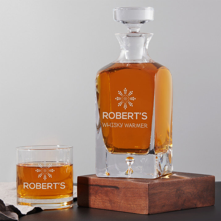 Whisky Warmer - Zestaw Grawerowana Karafka I Szklanki Do Whisky Whisky Warmer - Zestaw Grawerowana Karafka I Szklanki Do Whisky