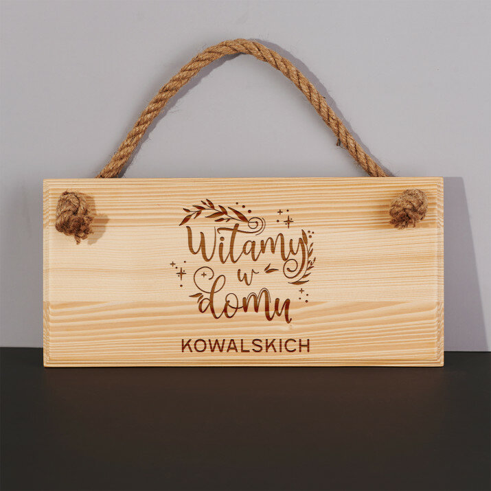 Witamy w domu - Drewniana tabliczka