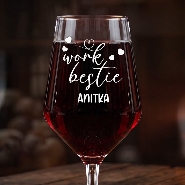 Work bestie - Duży kieliszek do wina