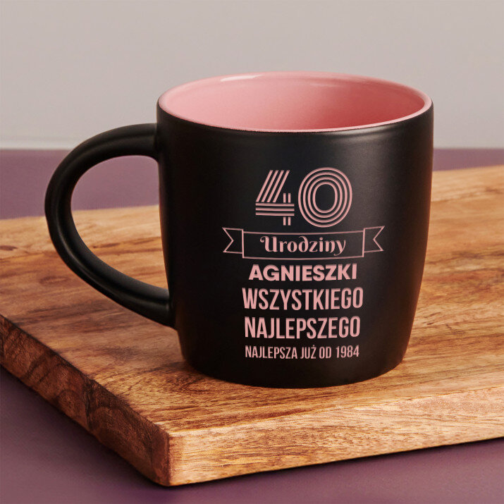 Wszystkiego Najlepszego - Czarny kubek ceramiczny