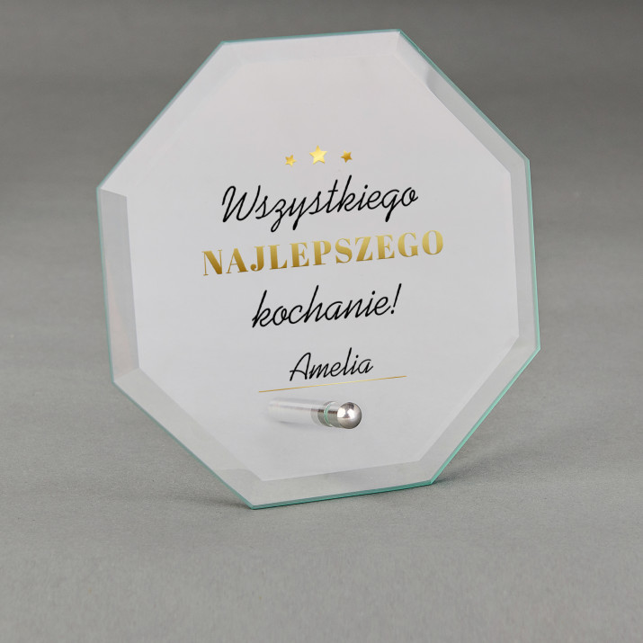 Wszystkiego najlepszego kochanie - Szklana statuetka