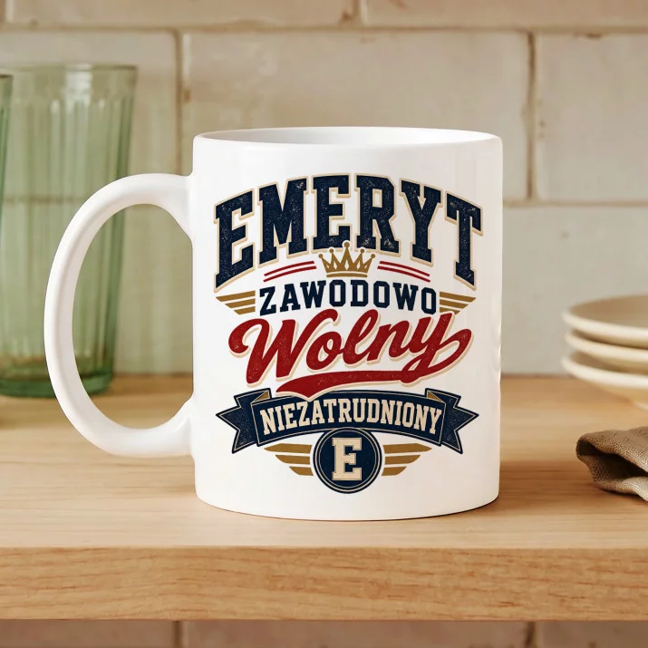 Kubek Z Nadrukiem Dla Emeryta Prezent Na Emeryturę Dla Mężczyzny: Wolny Emeryt