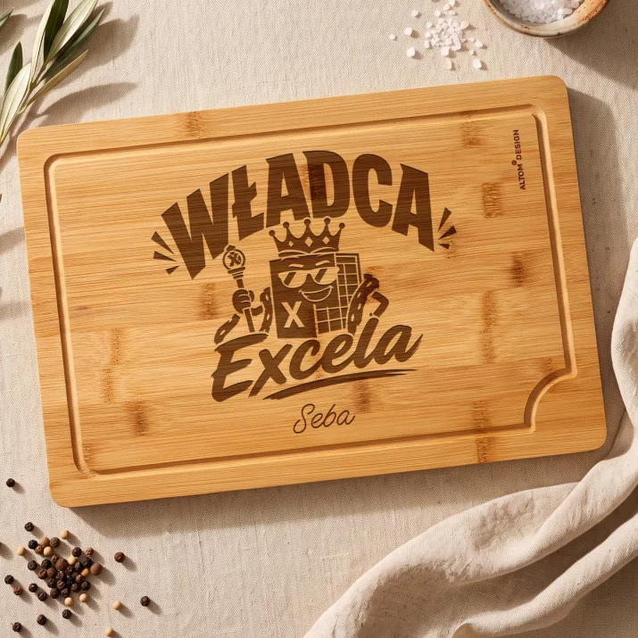 Deska Do Krojenia z Grawerem Dla Pracownika Prezent Dla Mężczyzny: Władca Excela Deska Do Krojenia z Grawerem Dla Pracownika Prezent Dla Mężczyzny: Władca Excela