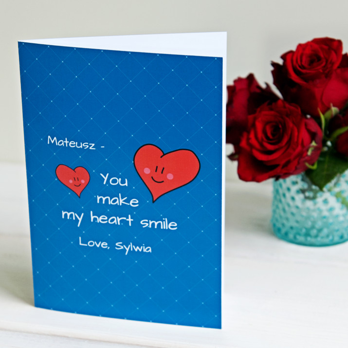 You make my heart smile - kartka z życzeniami
