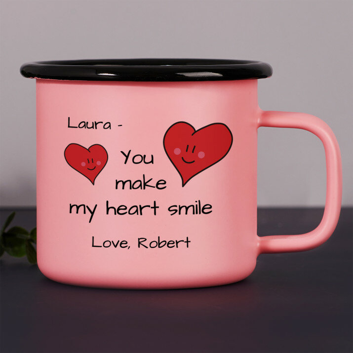 You make my heart smile - Kubek emaliowany You make my heart smile - Kubek emaliowany