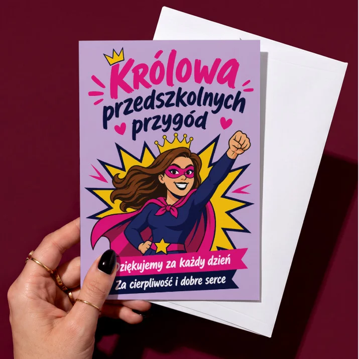 Kartka z Życzeniami Na Dzień Nauczyciela W Przedszkolu Dla Nauczyciela Kobiety: Przedszkolna