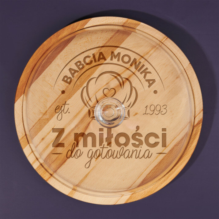 Z miłości do gotowania - Deska ze szklanym kloszem Z miłości do gotowania - Deska ze szklanym kloszem