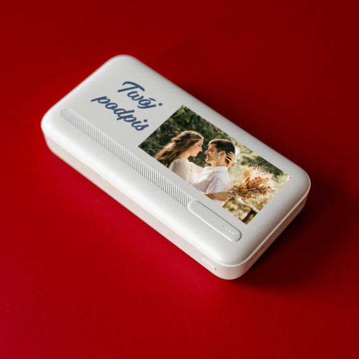 Zdjęcie + podpis - Powerbank z nadrukiem 20000 mAh
