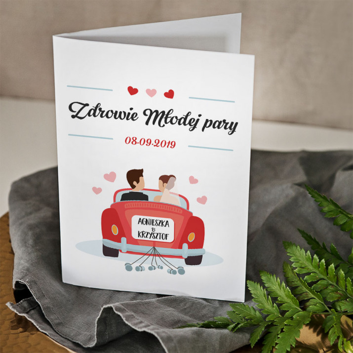 Zdrowie młodej pary - kartka z życzeniami