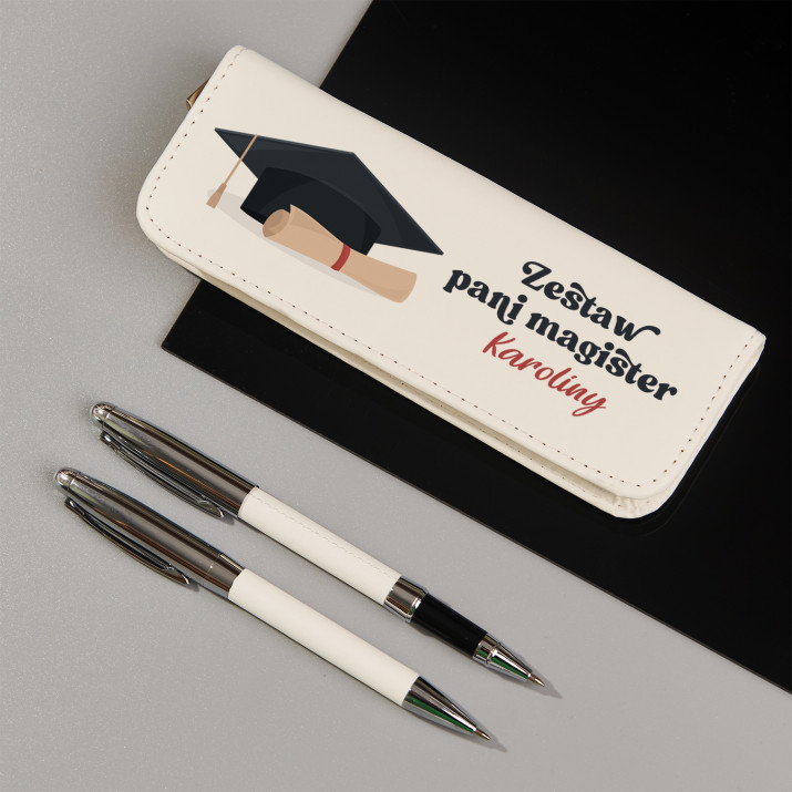 Zestaw Pani magister - Zestaw piśmienniczy w skórzanym piórniku Zestaw Pani magister - Zestaw piśmienniczy w skórzanym piórniku