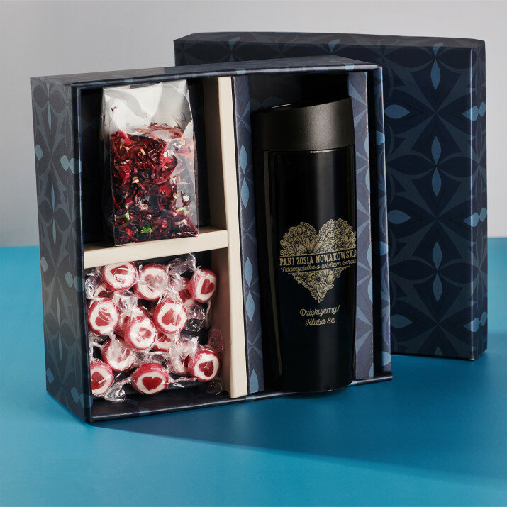 Zestaw prezentowy dla nauczycielki z kubkiem termicznym