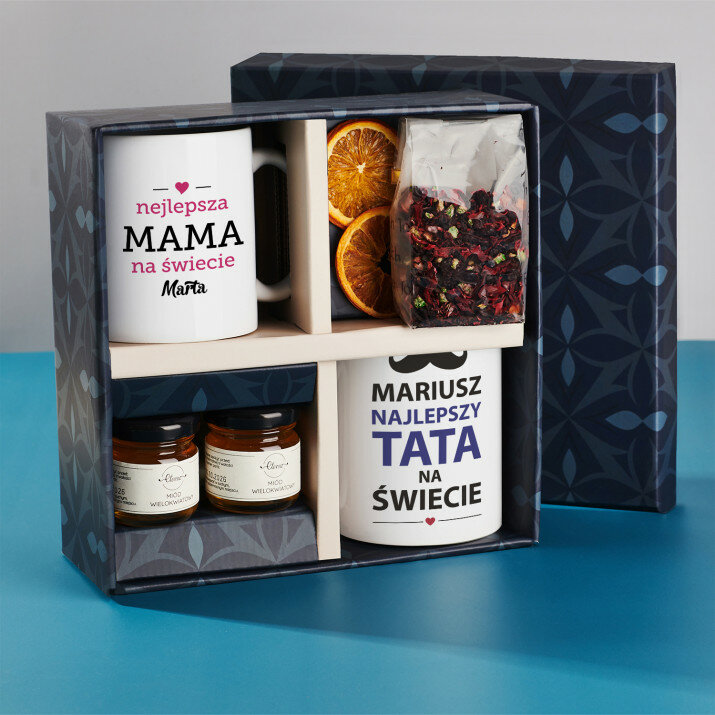 Zestaw prezentowy dla rodziców z kubkami dla par Zestaw prezentowy dla rodziców z kubkami dla par