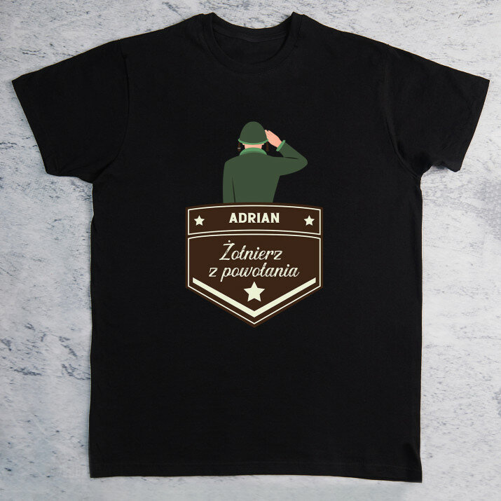 Żołnierz z powołania - Czarna koszulka męska