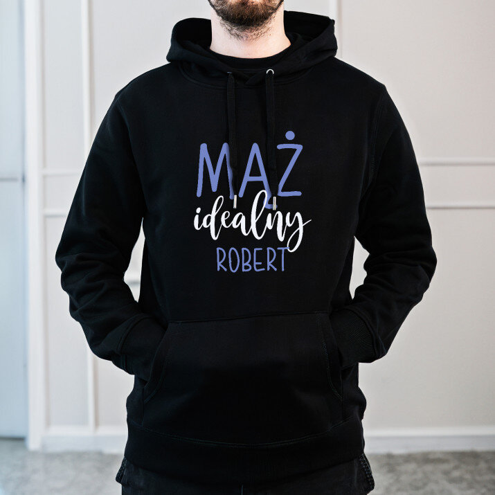 Mąż idealny - Bluza męska czarna z kapturem