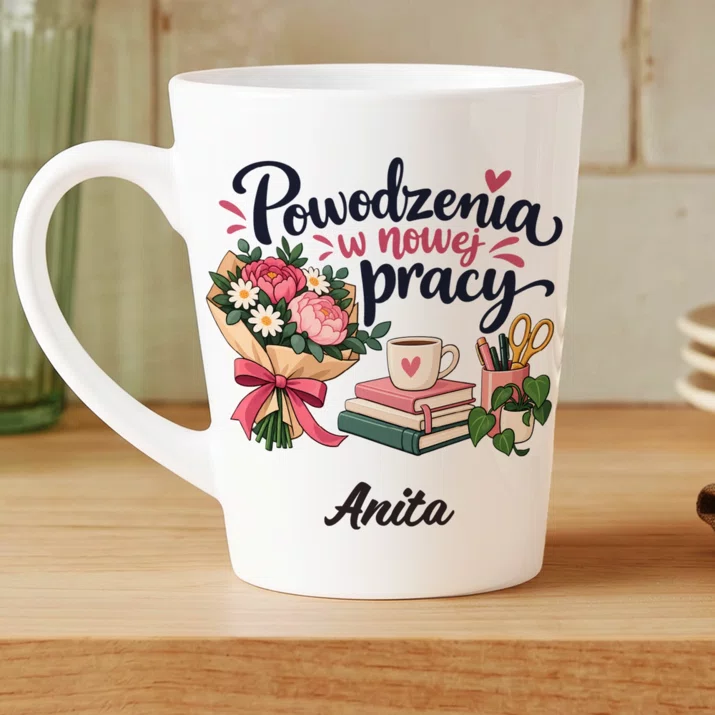 Kubek Personalizowany Na Pożegnanie Koleżanki Z Pracy Prezent Dla Kobiety: Powodzenia W Nowej Pracy