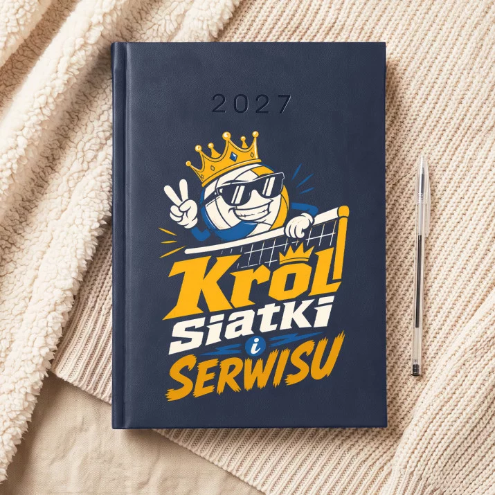 Kalendarz Książkowy A5 2027 Dla Siatkarza Prezent Dla Mężczyzny: Siatkarski Emblemat