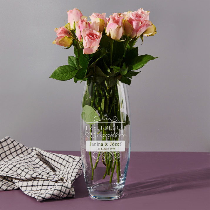 Żyli długo i szczęśliwie - Wazon z grawerem