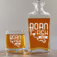 Born to fish - Zestaw Grawerowana Karafka I Szklanki Do Whisky Born to fish - Zestaw Grawerowana Karafka I Szklanki Do Whisky