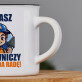 Budowniczy zawsze da radę - Kubek ceramiczny z czarnym rantem Budowniczy zawsze da radę - Kubek ceramiczny z czarnym rantem