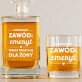  emeryt - nic nie muszę - Zestaw Grawerowana Karafka 0,7 i Szklanki Do Whisky