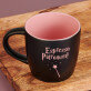 Espresso patronum - Czarny kubek ceramiczny